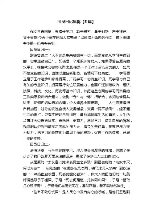 团员日记集锦【5篇】