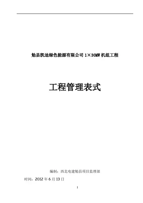 电力工程表格