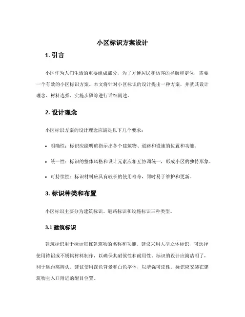 小区标识方案设计