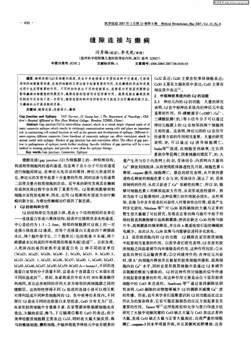缝隙连接与癫痫