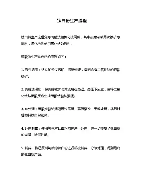 钛白粉生产流程