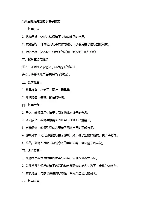 幼儿园托班有趣的小镜子教案