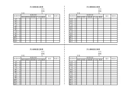 灭火器检查记录表