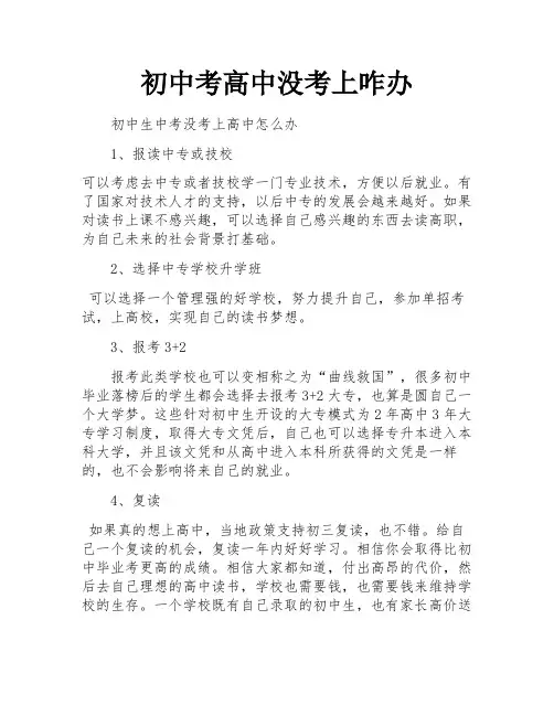 初中考高中没考上咋办