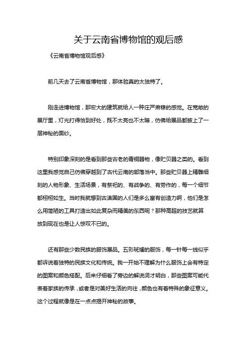 关于云南省博物馆的观后感