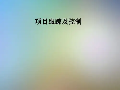 项目跟踪及控制