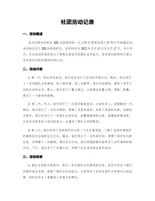 社团活动记录