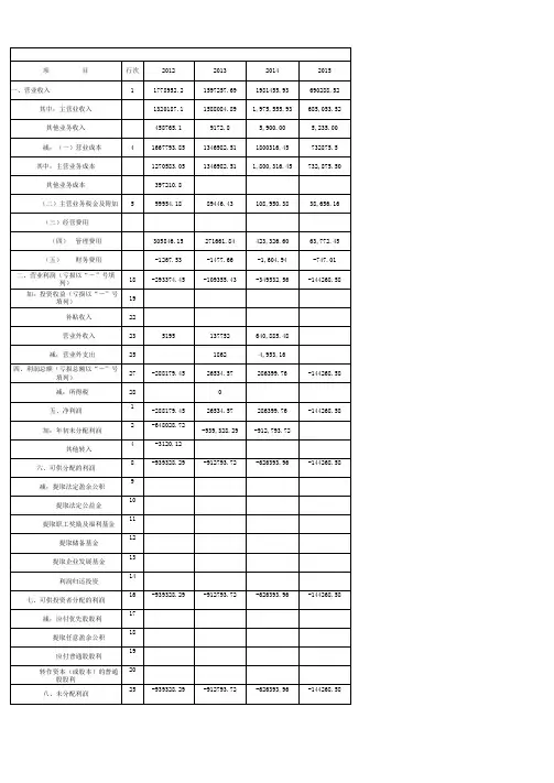利润表模板