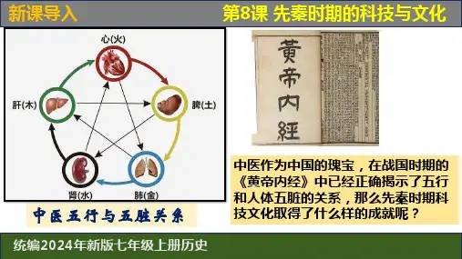 人教统编2024年版七年级历史上册第8课  先秦时期的科技与文化+课件