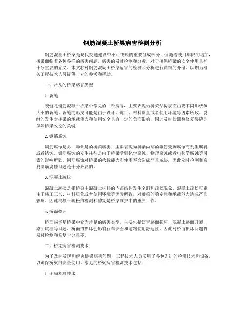 钢筋混凝土桥梁病害检测分析