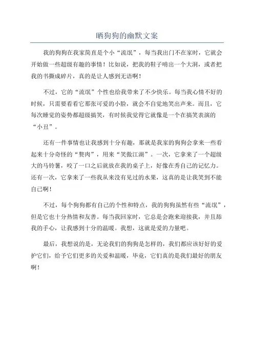 晒狗狗的幽默文案