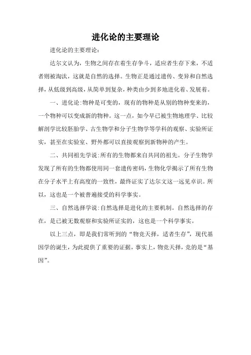 进化论的主要理论