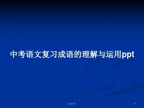 中考语文复习成语的理解与运用pptPPT学习教案