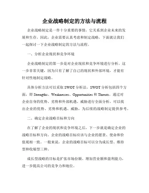 企业战略制定的方法与流程