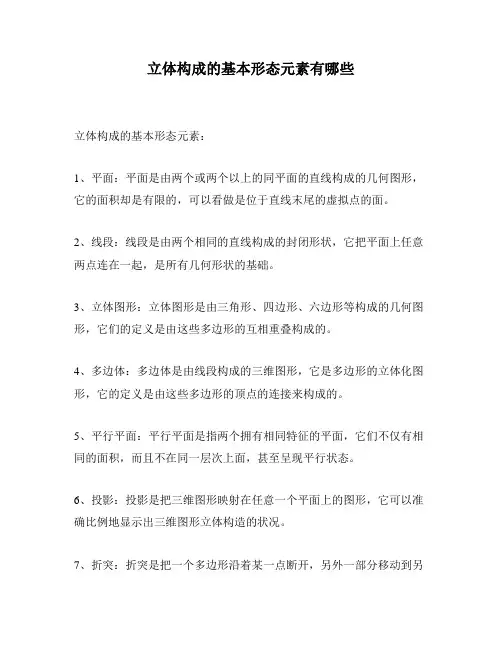 立体构成的基本形态元素有哪些