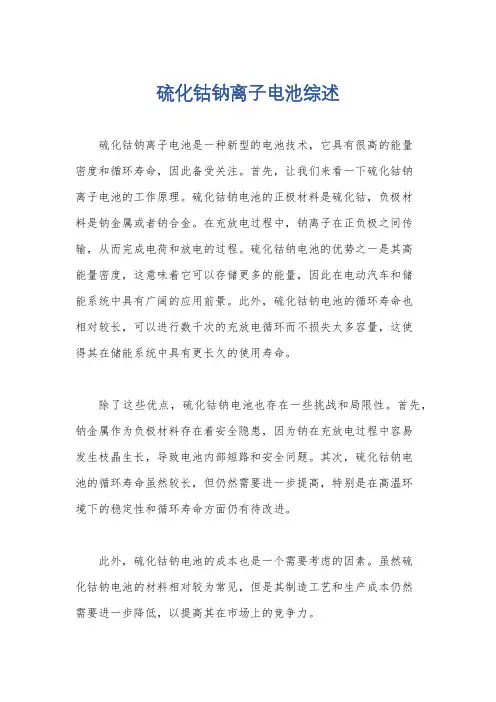 硫化钴钠离子电池综述
