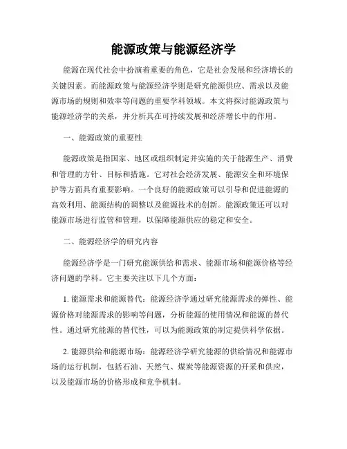 能源政策与能源经济学