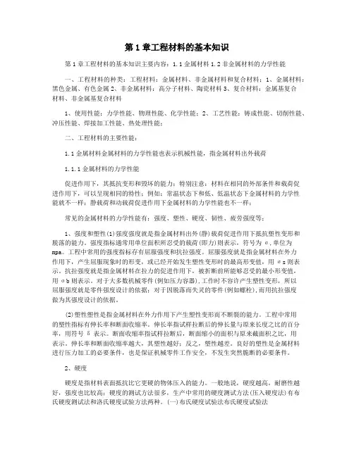 第1章工程材料的基本知识