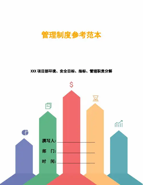 XXX项目部环境、安全目标、指标、管理职责分解