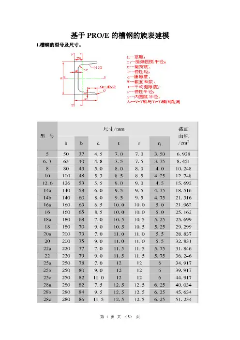 proe槽钢的参数化建模
