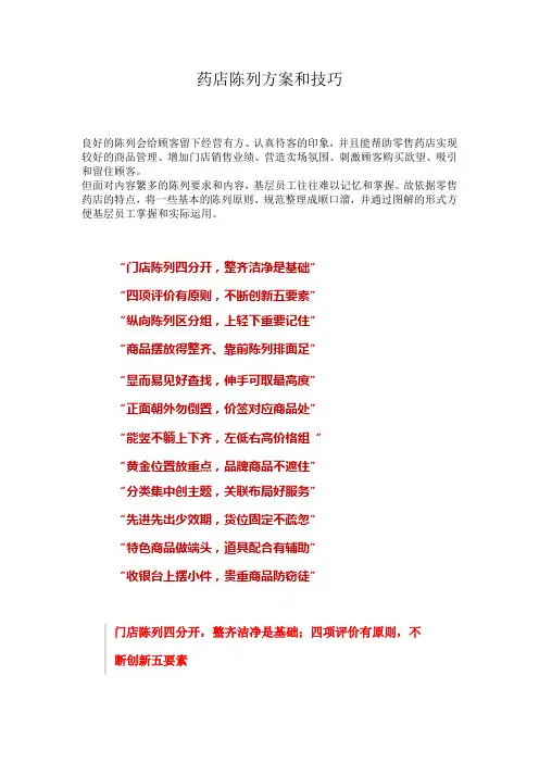 药店陈列方案和技巧