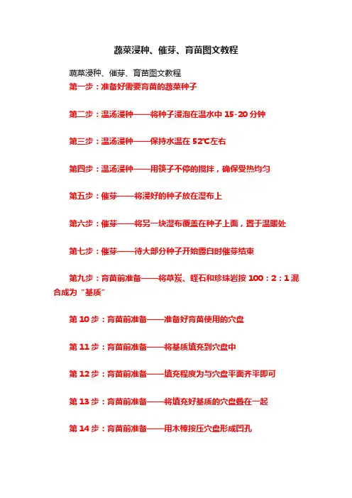 蔬菜浸种、催芽、育苗图文教程