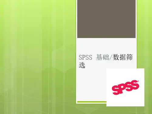 #2--SPSS基础知识-数据筛选