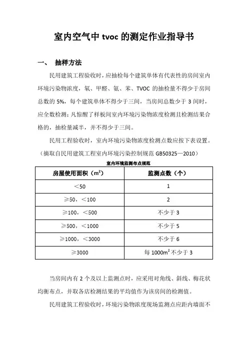 室内空气中tvoc的测定作业指导书