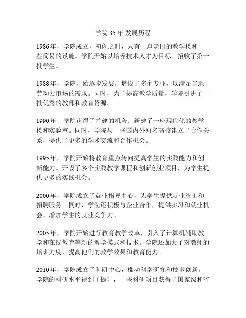 学院35年 发展历程