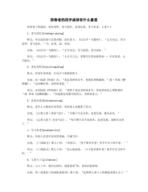 形容老的四字成语有什么意思