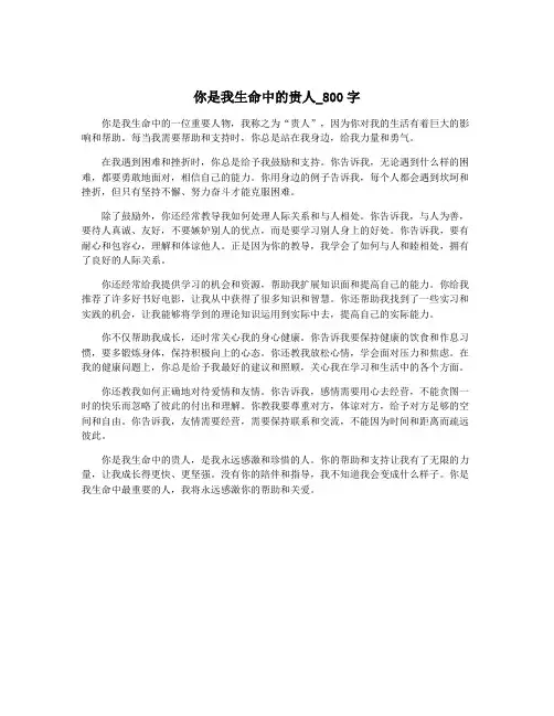 你是我生命中的贵人_800字