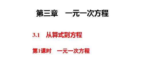 从算式到方程第一课时一元一次方程课件七年级数学人教版上册