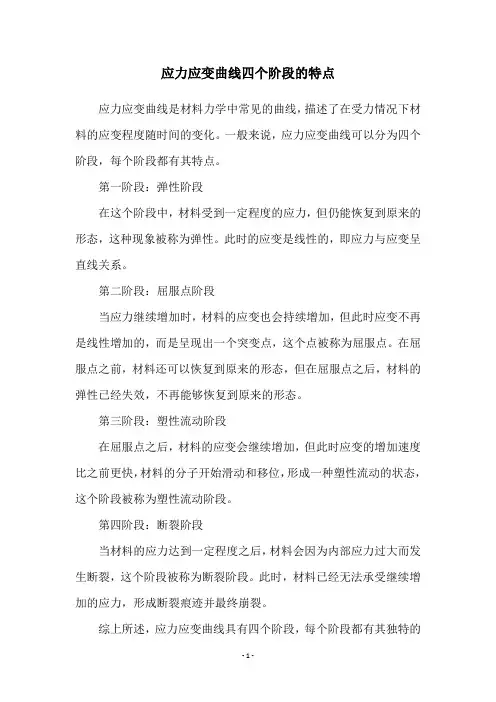 应力应变曲线四个阶段的特点