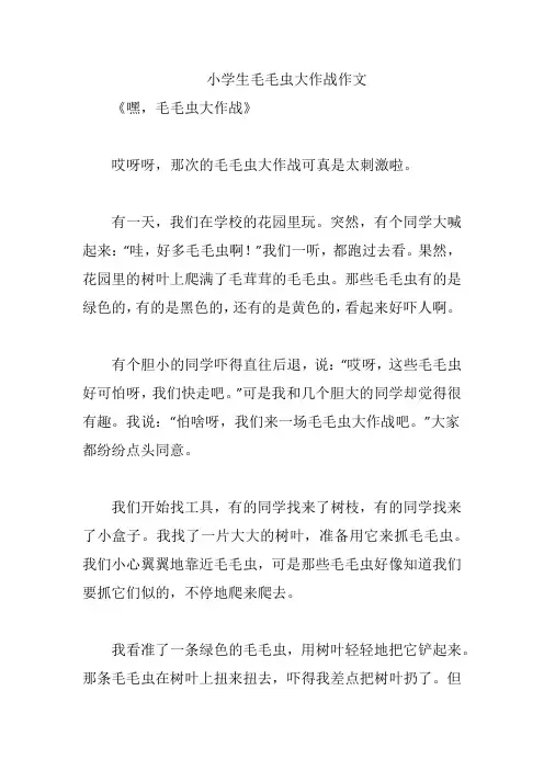 小学生毛毛虫大作战作文