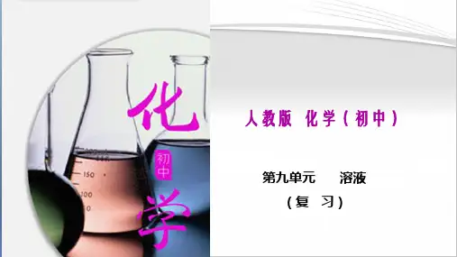 第九单元  溶液(复习课件)九年级化学下册(人教版)
