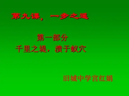 思想品德：9.1《千里之堤,溃于蚁穴》课件(教科版八年级上)