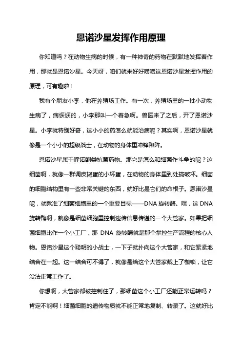 恩诺沙星发挥作用原理
