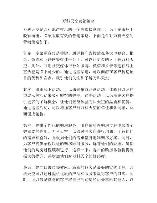 万科天空营销策略