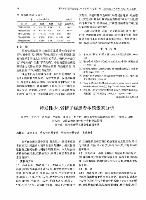 特发性少、弱精子症患者生殖激素分析