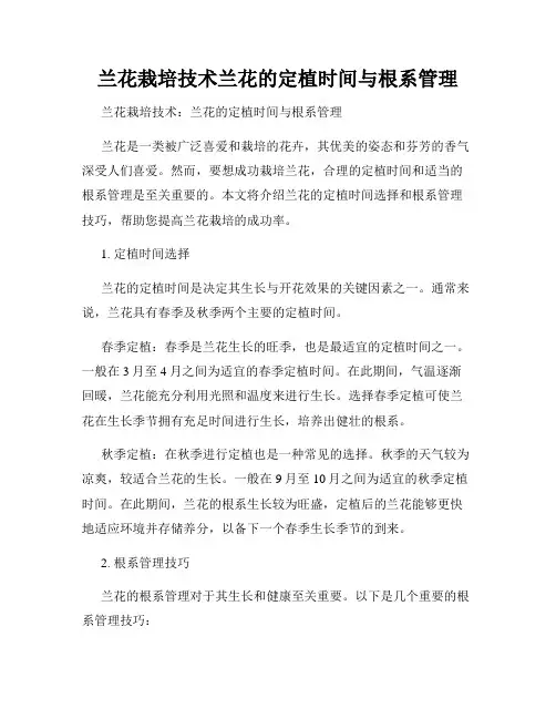 兰花栽培技术兰花的定植时间与根系管理