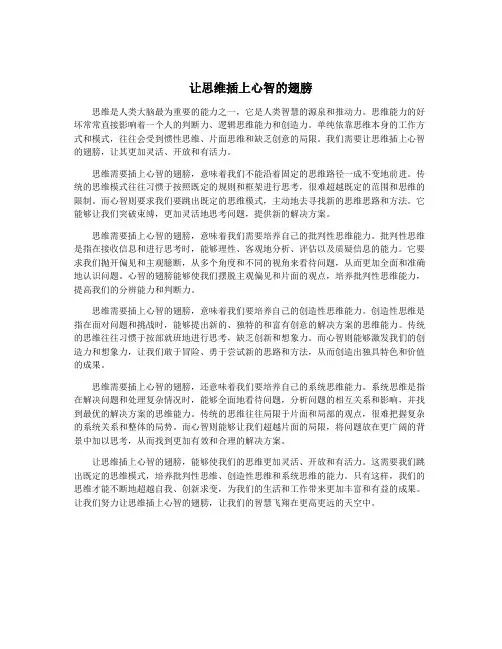 让思维插上心智的翅膀