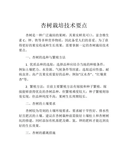 杏树栽培技术要点