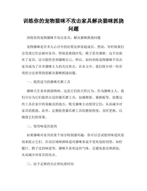 训练你的宠物猫咪不攻击家具解决猫咪抓挠问题