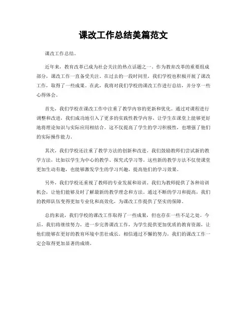 课改工作总结美篇范文