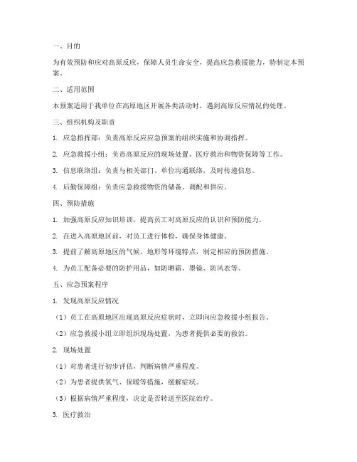 高原反应急预案程序