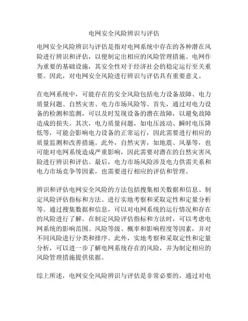 电网安全风险辨识与评估