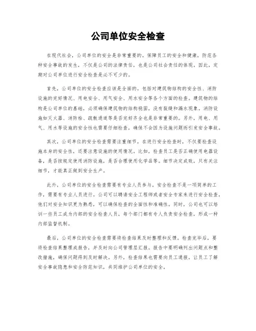 公司单位安全检查