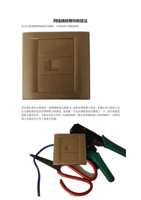 网线插座模块的接法