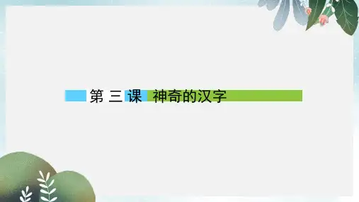 高中语文第3课神奇的汉字课件新人教版选修语言文字应用