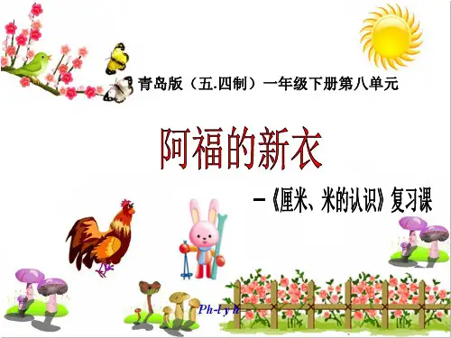 一年级下册数学课件-8.2厘米.米的认识 复习课 ｜青岛版(五年制)    (共23张PPT)